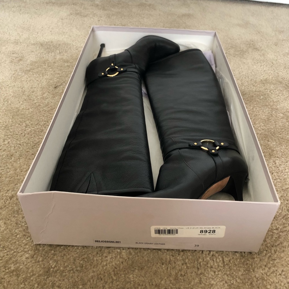 Jimmy Choo Joss GNL size 39 black leather boot